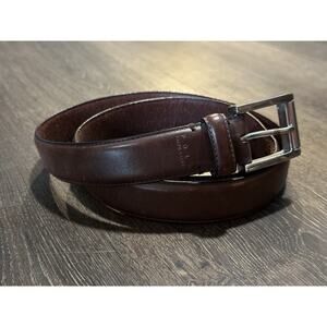 Polo Ralph Lauren Men's Brown Leather Belt SZ 36/90 Silver Buckle